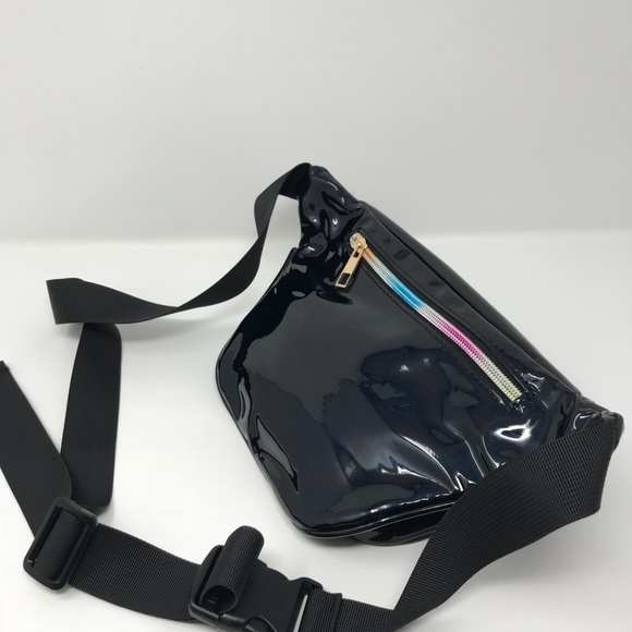 Fanny Pack Polyurethane Mini Bag w Rainbow Shine - Picture 3 of 8